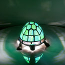 Stained Glass Turtle Night Light - Colorful Glass Lamp, Art Deco Style by Axyaa