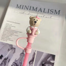 Kawaii Bear Silicone Straw Toppers by Axyaa: Cute Straw Caps for 7-8mm Straws