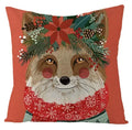 Axyaa Kawaii Flower Linen Pillow Case 45x45 cm Cute Animal Cushion Cover