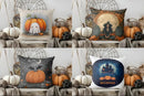 Axyaa Halloween Ghost & Pumpkin Pattern Cushion Cover for Sofa, Bedroom, Car