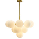 Axyaa Gold Glass Ball LED Ceiling Chandelier for Modern Nordic Living, Dining Room & Restaurant
