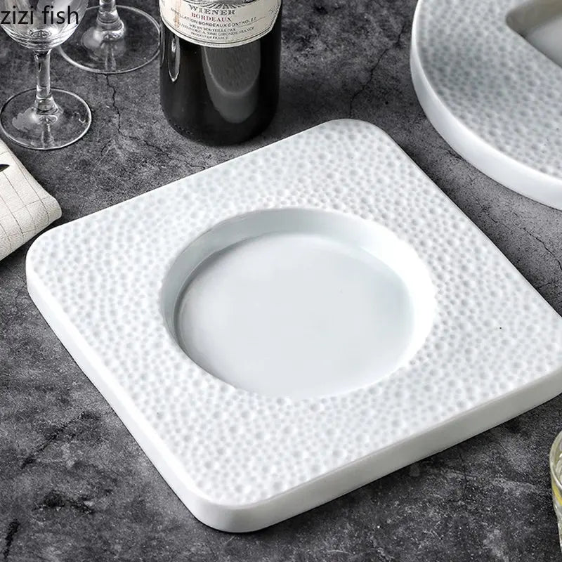 Axya Stone Pattern Ceramic Dinner Plate Set - Restaurant Quality Tableware