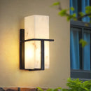 Axyaa Black Stainless Steel Artificial Marble Wall Lamp for Indoor Parlor Bedroom Lighting