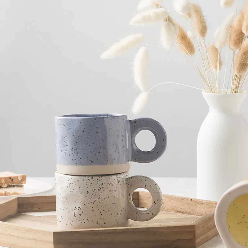 Axya Ceramic Splash Ink Couples Tea Coffee Cup Set
