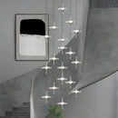 Axyaa LED Staircase Chandeliers: Modern Home Pendant Light Lamps for Living Room