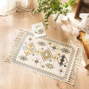 Axyaa Cotton Linen Tassel Rug Carpets for Home Decor - Boho Ethnic Anti-slip Floor Mat