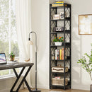 Axyaa 78.7" Tall Skinny Bookshelf, 7 Tier Narrow Display Shelves for Small Spaces