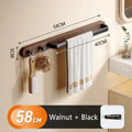 Axyaa Space Aluminum Towel Rack with Hooks and Wood Rod