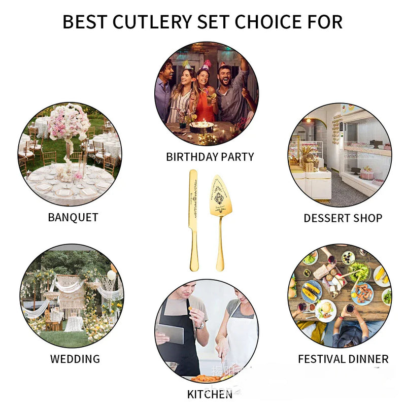 Axya Stainless Steel Bread Knife & Cake Shovel Set for Parties, Weddings