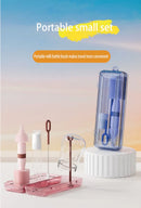 Axyaa Silicone Bottle Cleaning Set with Nipple Brush, Drip Rack & Travel Case