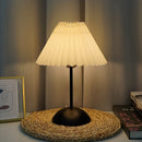 Nordic Pleated Fabric LED Table Lamp USB Plug by Axyaa for Home Atmosphere Decor