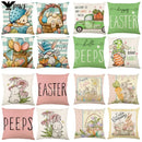 Easter Bunny Eggs Pillowcase 45x45cm Linen Pillow Covers, Axyaa Home Decor Brand