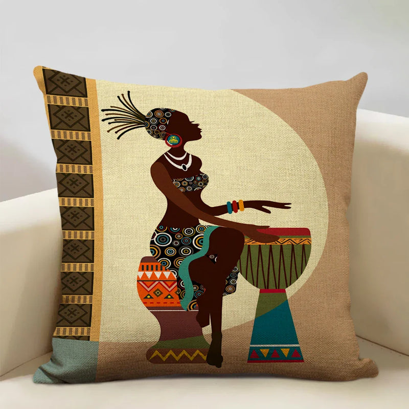 Axyaa African Ladies Decorative Pillow Case for Fashionable Home Decor