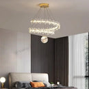 Axyaa Flower Pattern Crystal Chandelier for Dining Table and Bedroom
