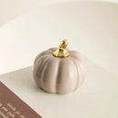 Axyaa Ceramic Pumpkin Statue Handmade Halloween Ornament Decorative Figurine