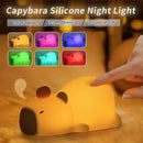 Axyaa Capybara Silicone Night Light - USB Rechargeable, Cute Cartoon Design, Bedside Lamp
