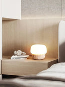 Axyaa Modern Travertine Mushroom Floor Lamp, Natural Yellow Stone LED for Living Room & Bedroom