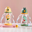 Axyaa Kids Cartoon Water Bottle with Straw, Leakproof Sippy Cup, Portable Tumbler