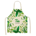 Axyaa Tropical Pineapple Flowers Adult Bib Apron - Green Palmetto Plant Kitchen Apron
