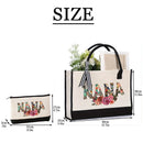 Axyaa Printed Waterproof Canvas Tote Bag Set - Stylish Large Shopping Bag for Women