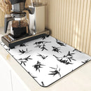 Axyaa Floral Silicone Coasters Set: Non-Slip Kitchen Mats, Flowers Pattern Diatomaceous Earth Placemat
