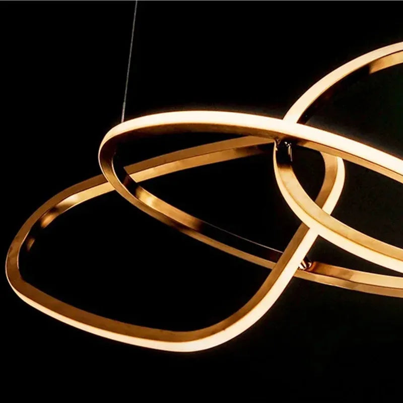 Axyaa Maillon Rose Gold Pendant Light - Minimalist Designer LED Ring Light