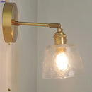 Axyaa Brass Finish Glass Wall Sconce Light with Pull Chain Switch