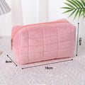 Axyaa Plush Cosmetic Storage Bag - Portable Travel Makeup Toiletry Pouch