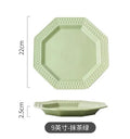 Axyaa 9-Inch Ceramic Breakfast Plate - Cream Wind Design