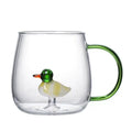 Axyaa 3D Animal Glass Mug Cup for Girls Kids Lovers Wedding Gift