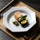 Axyaa Octagonal Ceramic Dessert Plate: Vintage Serving Tableware for Restaurant and Home