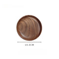 Round Black Walnut Tray by Axyaa - Wooden Plate for Home, Afternoon Tea, Snacks