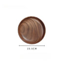 Round Black Walnut Tray by Axyaa - Wooden Plate for Home, Afternoon Tea, Snacks