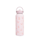 Axyaa Pink Daisy Insulated Stainless Steel Water Bottle