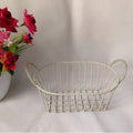 Axyaa Iron Storage Basket with Handle & Desk Organizer for Snacks, Cosmetics - Large Capacity