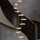 Axyaa Crystal Chandelier Stair Pendant Living Room Lighting Home Decor Interior Lights