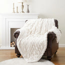 Axyaa Luxe Dual Sided Plush Faux Rabbit Fleece Throw Blanket