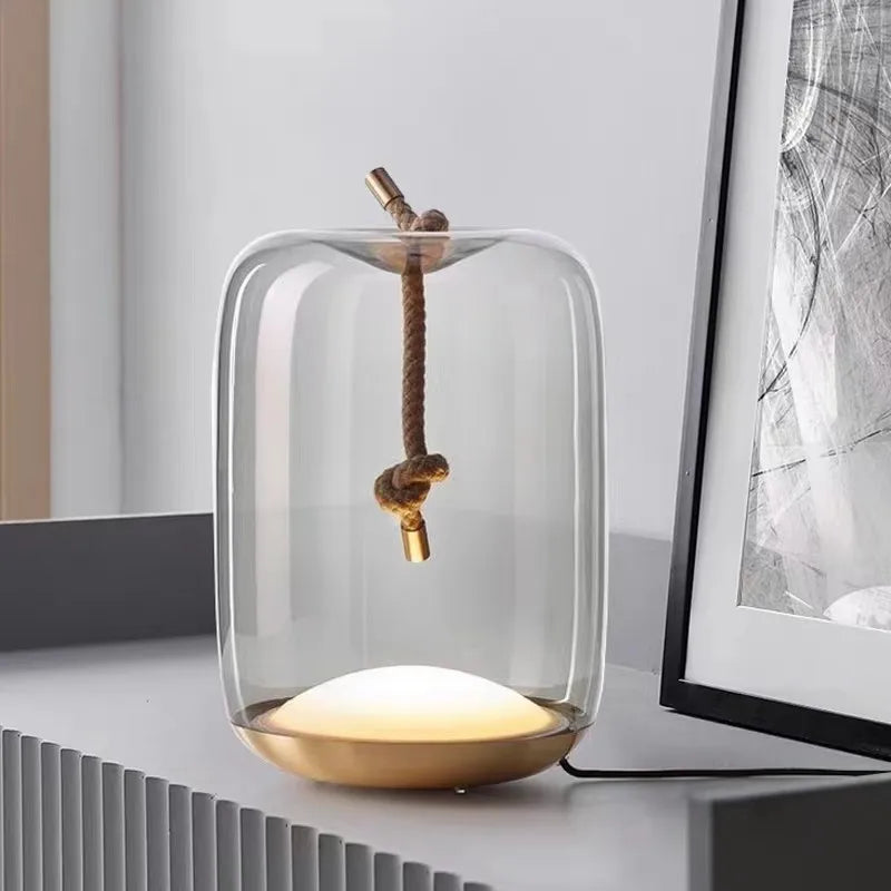 Axyaa Amber Glass Desk Lamp for Home & Office Decor