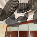 Axyaa Canework Screens Chandelier: Elegant Rattan Suspension Lighting for Living & Dining Rooms