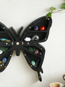 Axyaa Lotus Moon Butterfly Essential Oil Crystal Display Wall Shelf - Gothic Boho Home Decor