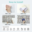 Axyaa 3D Faux Stone Wall Panels, Self-adhesive Tile Stickers for Living Room, TV Background