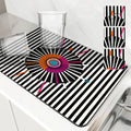 Axyaa Color Block Absorbent Draining Mat - Quick Dry Dish Drying & Bathroom Drain Pad