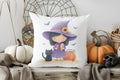 Axyaa Pink House & Ghost Halloween Pillow Cover for Sofa, Bedroom, Car