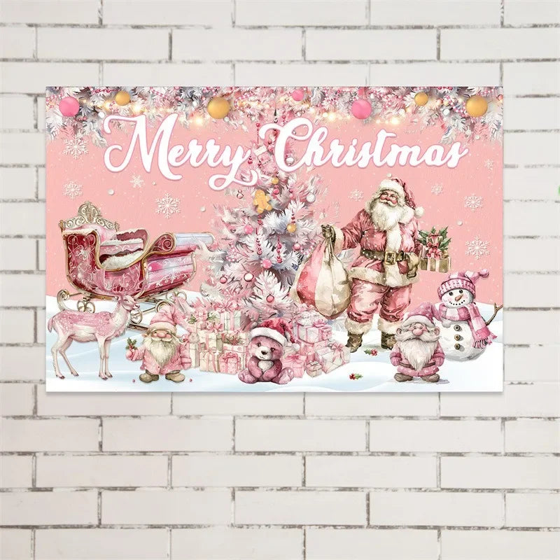 Axyaa Christmas Tapestry: Santa Claus Tree Holiday Party Decoration