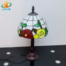 Peony Flower Desk Lamp Tiffany Style Axyaa Brand Hand-welded Metal Base E27 LED