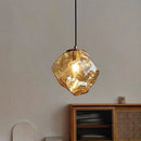 Axyaa Amber Glass LED Pendant Lamp: Industrial Vintage Luxury Hanging Light