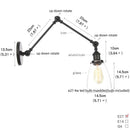 Axyaa Black Vintage Wall Lamp with White Glass Shade, Industrial Loft Style