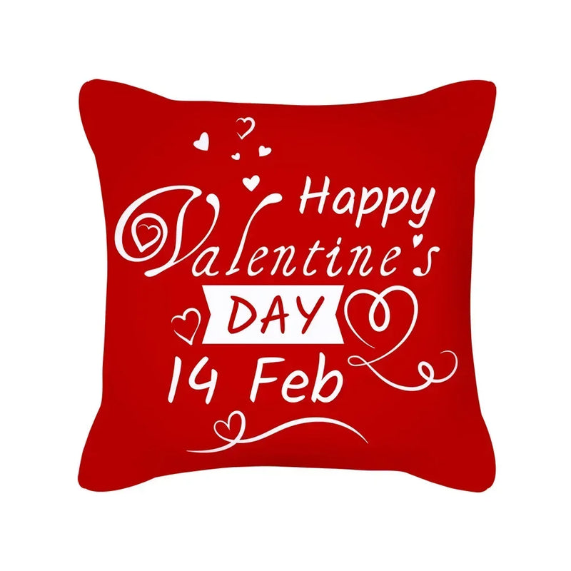Red Geometric Pillow Case 45x45cm for Sofa, Car, Home Decor - Axyaa