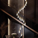 Axyaa Crystal Chandelier Stair Pendant Lamp Living Room Interior Lighting