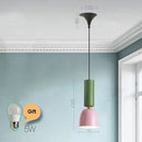 Axyaa Nordic Aluminum Macaron Pendant Lights: Modern Industrial LED Chandeliers for Home Decor